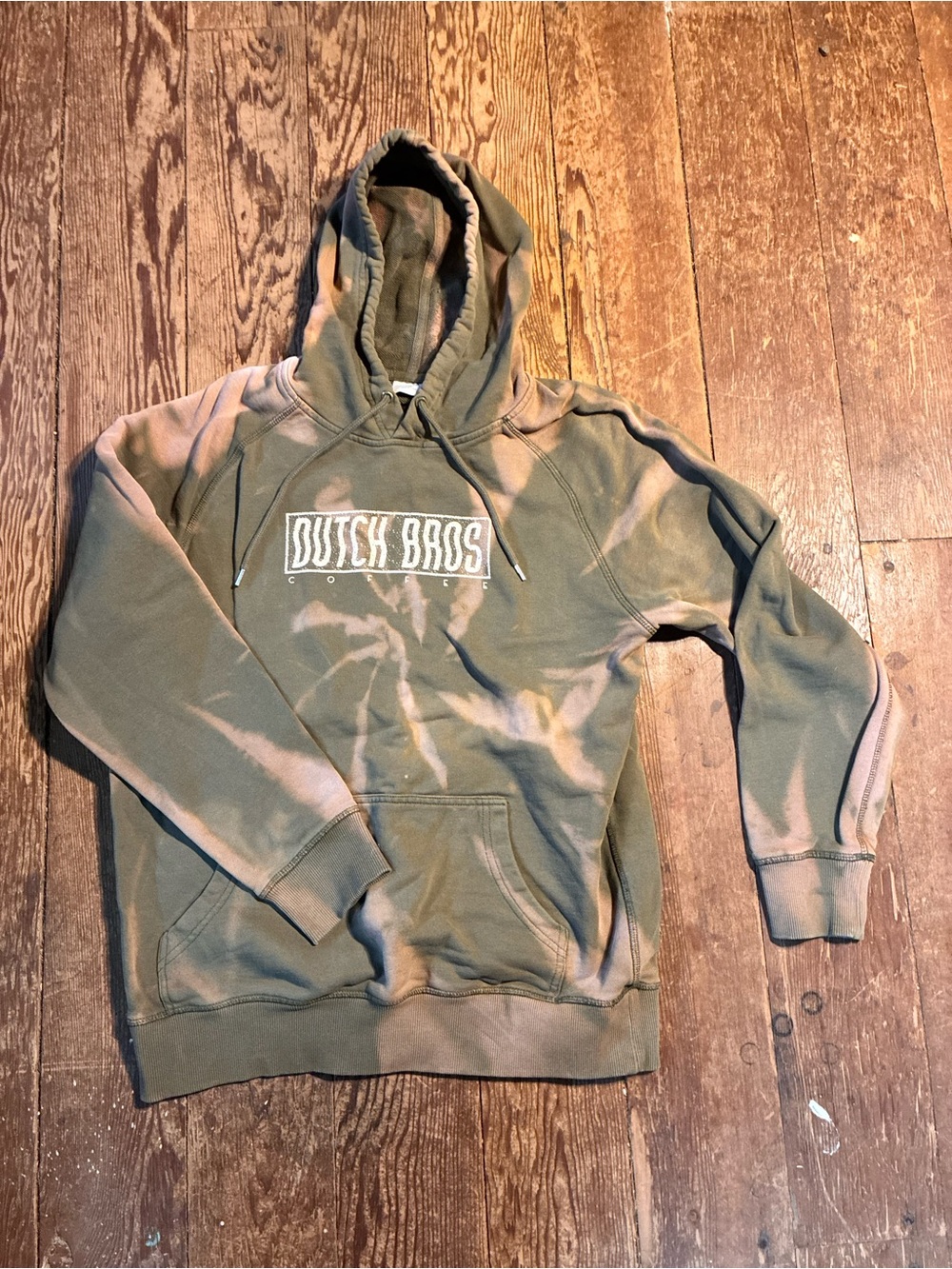 Dutch Bros Olive Tie-Dye Crewneck Sweatshirt